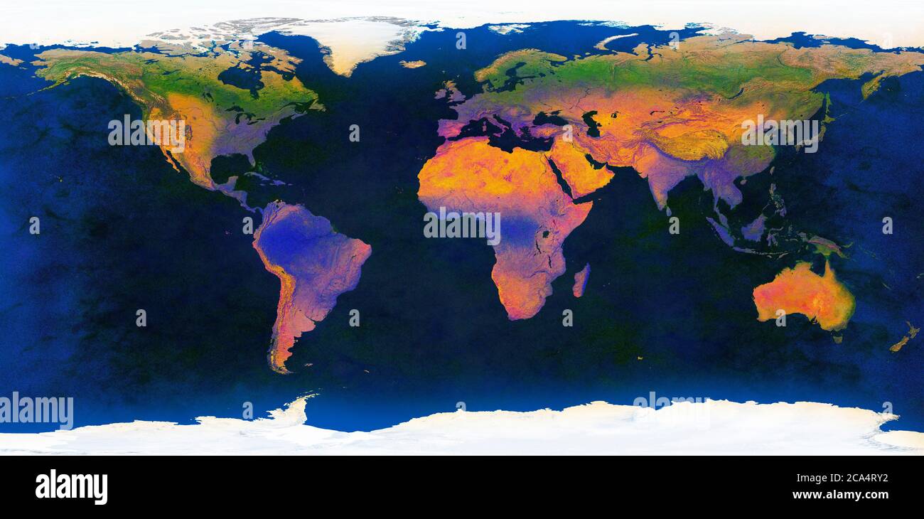 Mappa di terra piatta con rilievo Foto Stock