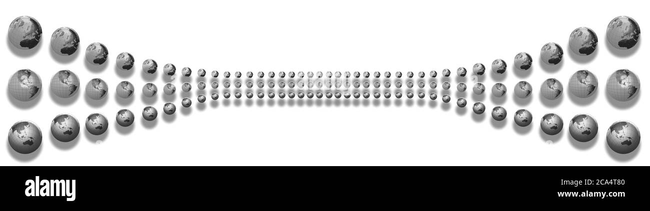 Primo piano dei globi Foto Stock