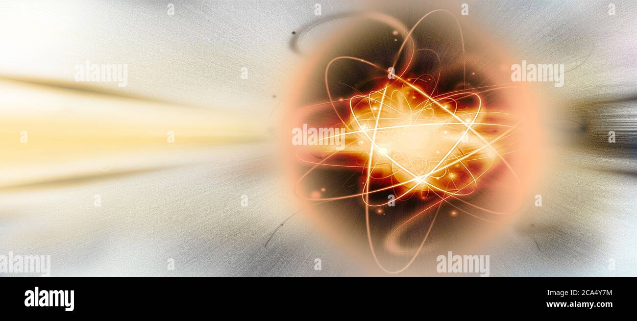 Collisione di atomi Foto Stock