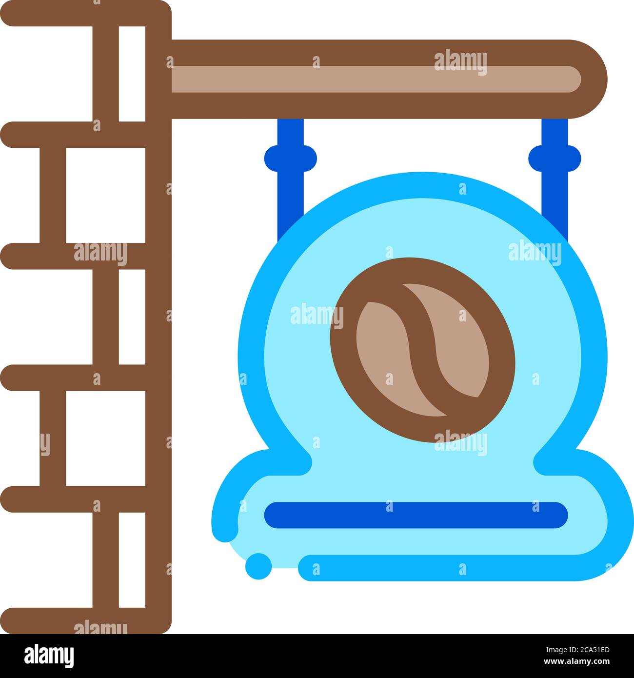 illustrazione del profilo vettoriale dell'icona della targa del caffè Illustrazione Vettoriale