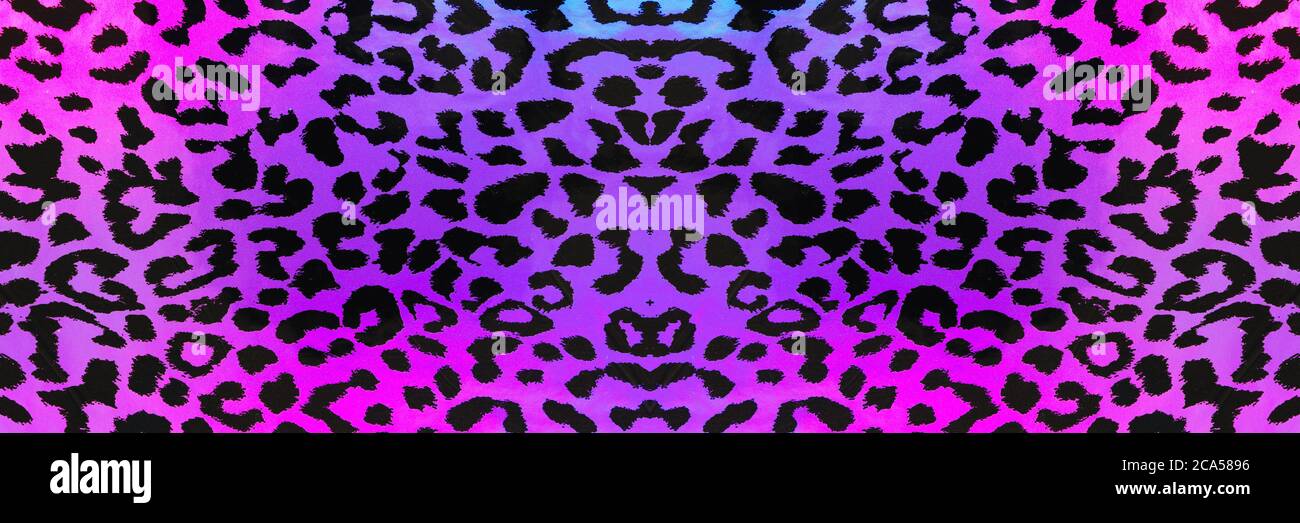 Banner astratto senza giunture di sfondo di stampa animale nero e rosa Foto Stock