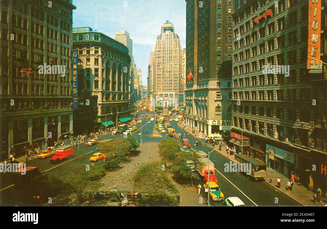 Vecchia foto di Herald Square, New York City, New York, USA Foto Stock