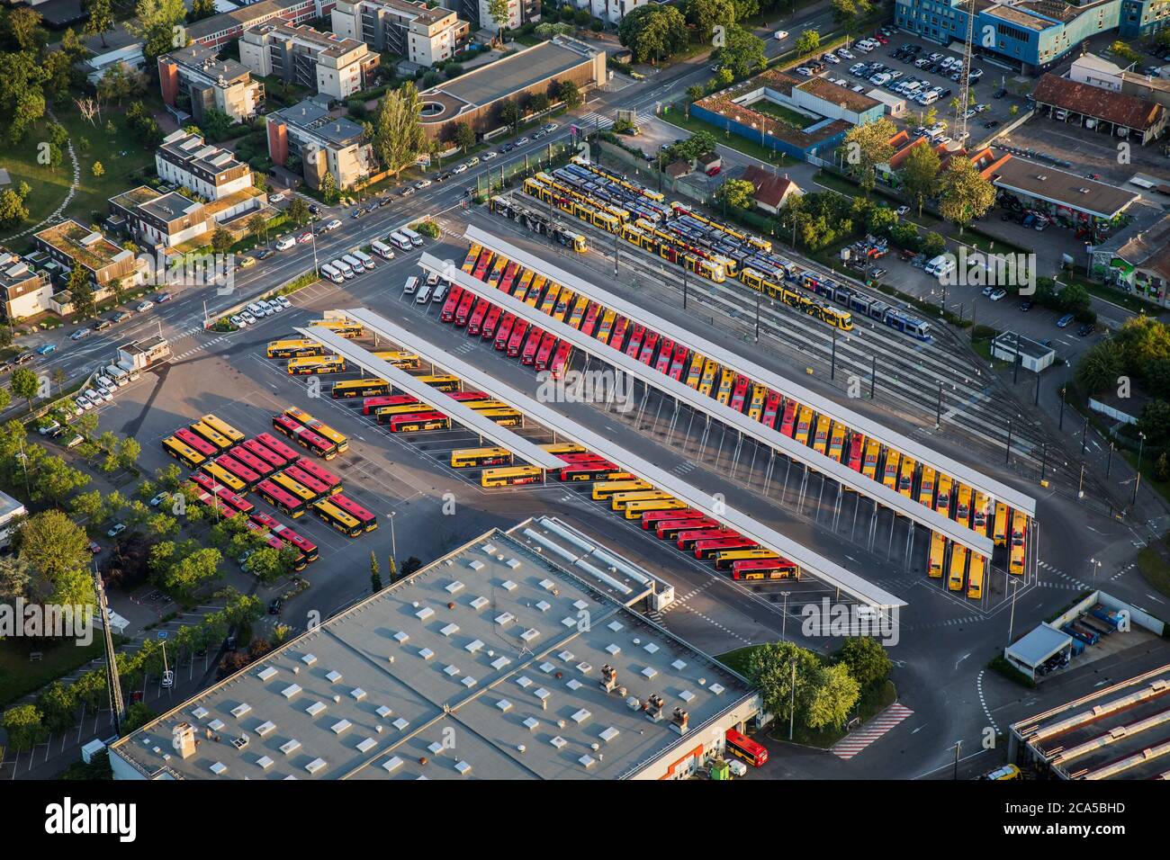 Francia, Alto Reno, Mulhouse, la solea d?p?t (vista aerea) Foto Stock