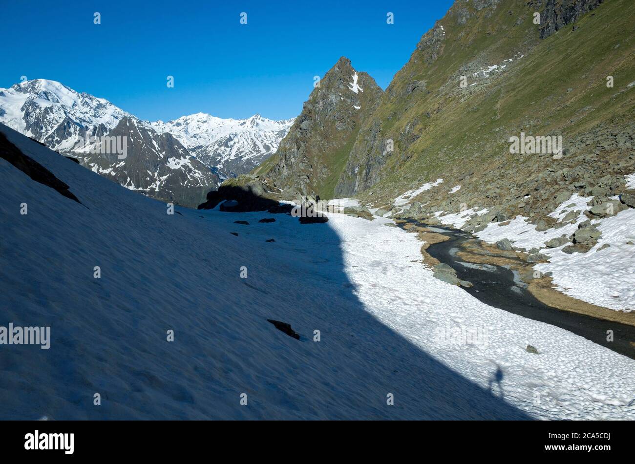 Svizzera, Wallis, Val de Bagnes, fine della stagione di sci alpinismo tra i 2300 e i 3200 metri Foto Stock