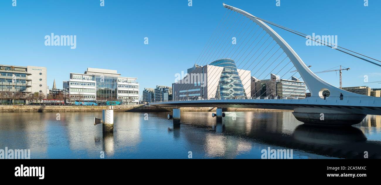 Samuel Beckett Bridge, Docklands, Dublino, Irlanda Foto Stock