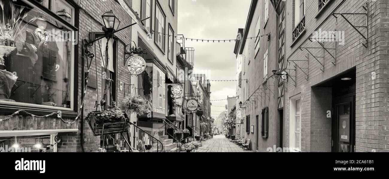 Città della città bassa, Rue Petit Champlain, Québec Vecchio, Québec Provenza, Canada Foto Stock