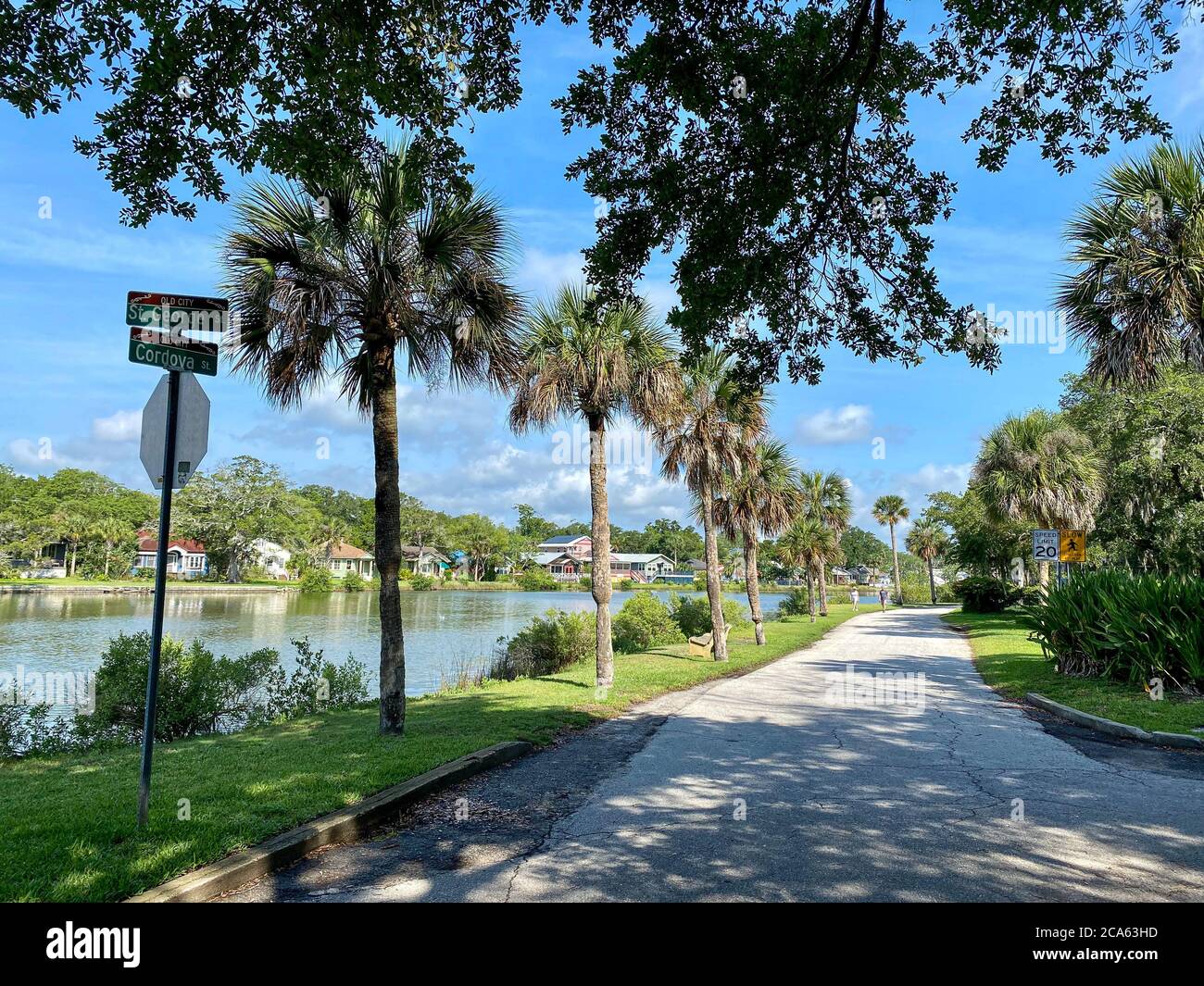 Scena di strada, St. Augustine, Florida. Foto Stock