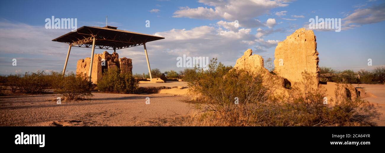 Rovine storiche di Anasazi, Casa Grande National Monument, Arizona, Stati Uniti Foto Stock