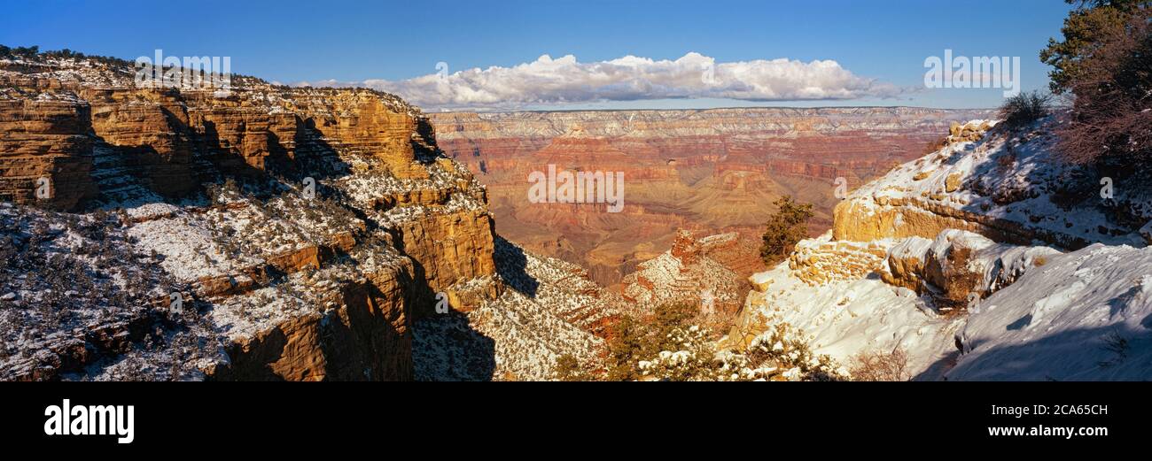 South Rim in Winter, Grand Canyon National Park, Arizona, USA Foto Stock
