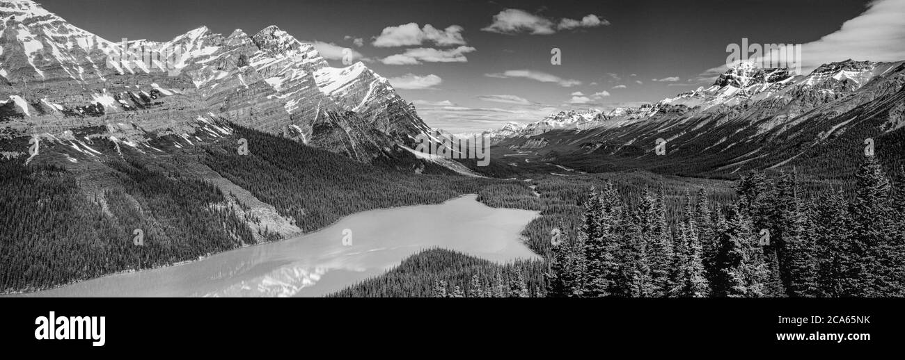 Canadian Rocky Mountains e Peyto Lake, Banff National Park, Alberta, Canada Foto Stock