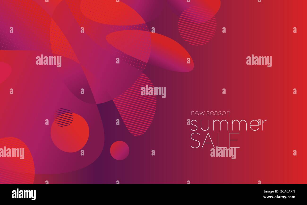 Composizione delle forme geometriche del gradiente rosso appassionato. Elemento di design per banner Web, poster, schede, sfondi, sfondi, pannelli. Illustrazione Vettoriale