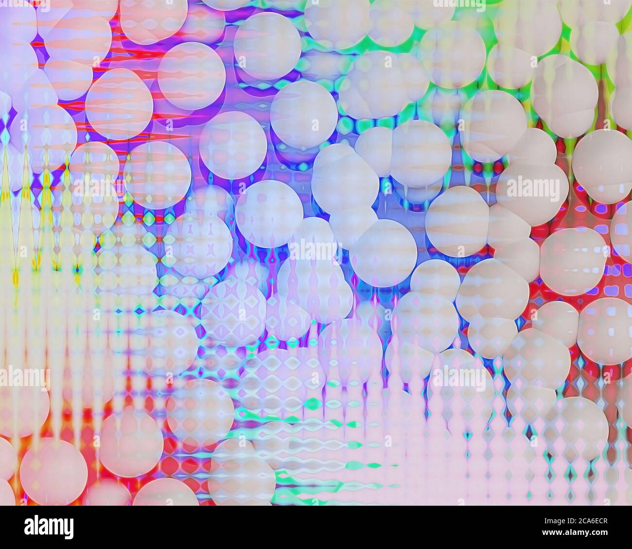 sfondo molecolare luminoso multicolore con sfere. rendering 3d Foto Stock