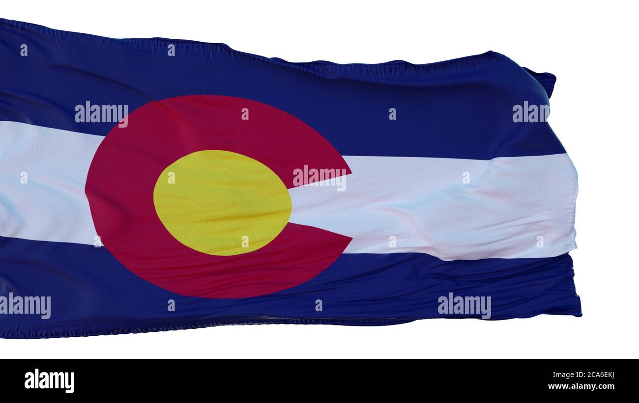 Colorado Flag isolato su sfondo bianco. illustrazione 3d Foto Stock