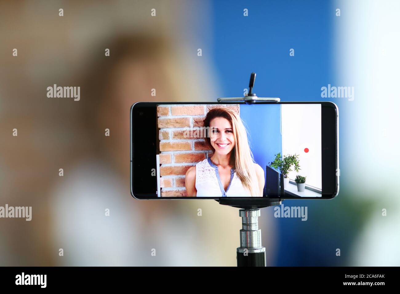 Blogger fare contenuti Foto Stock