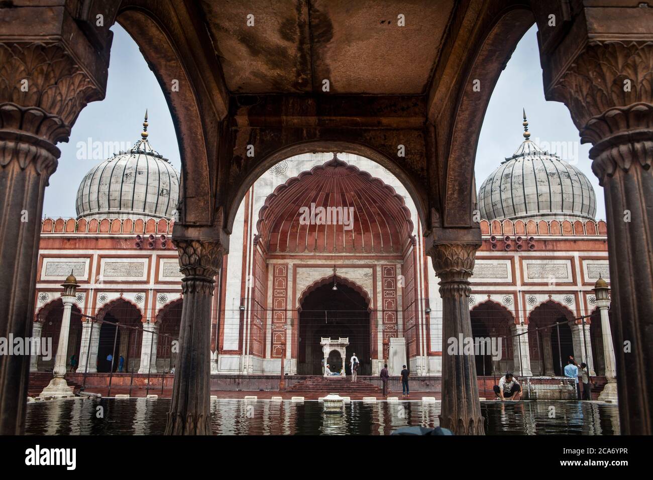 Moschea Jama Masjid, una delle più grandi moschee dell'India. Foto Stock