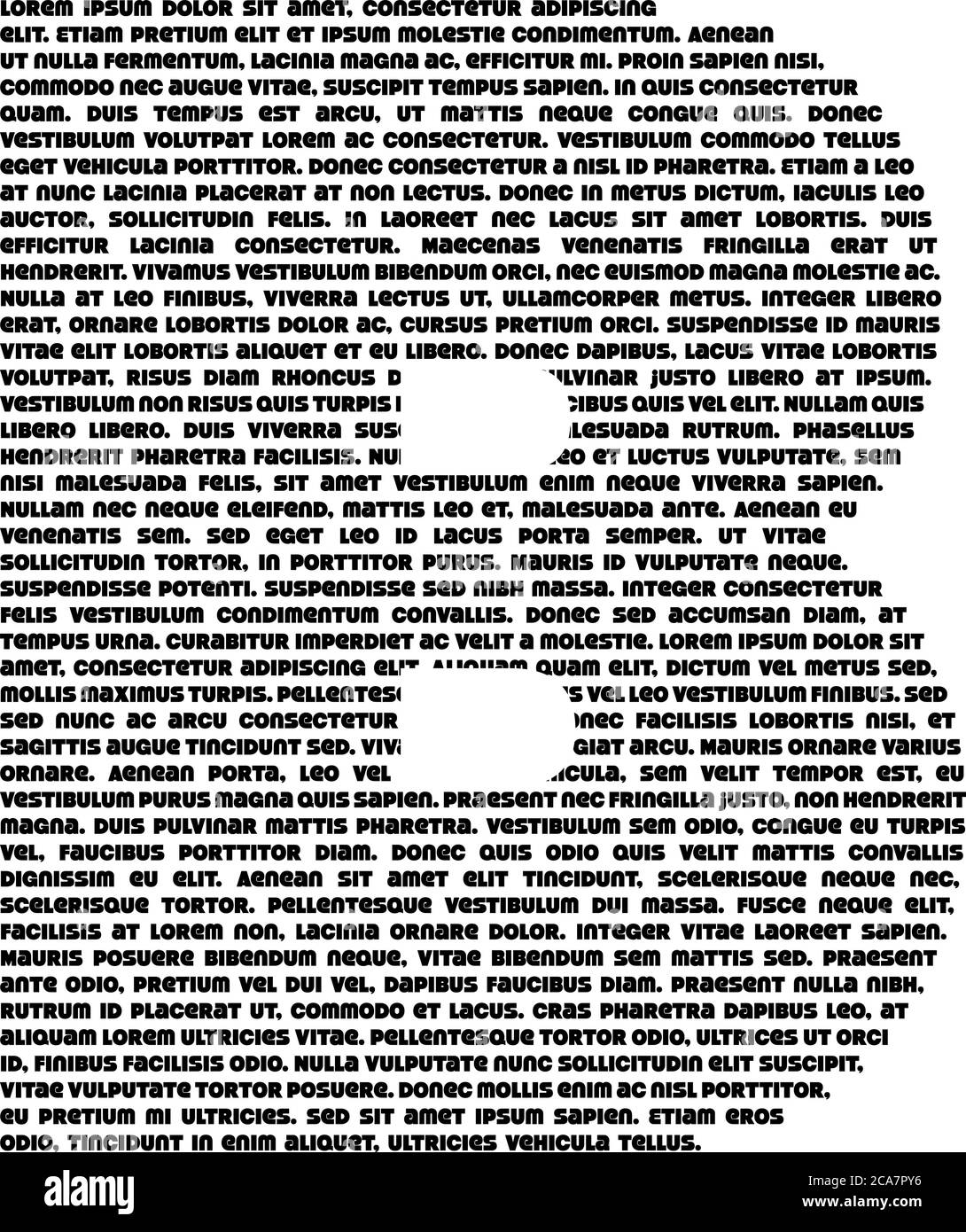 Una lettera B contenente testo casuale all'interno. Illustrazione vettoriale su sfondo bianco. Illustrazione Vettoriale