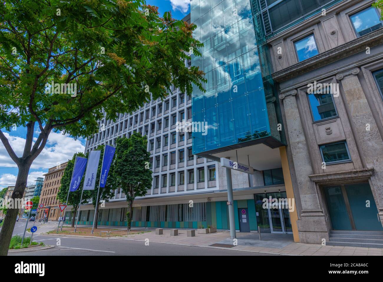 Borse e tribunali di Finanzgericht e Landesarbeitsgericht , Stoccarda, Baden-Württemberg, Germania del Sud Foto Stock