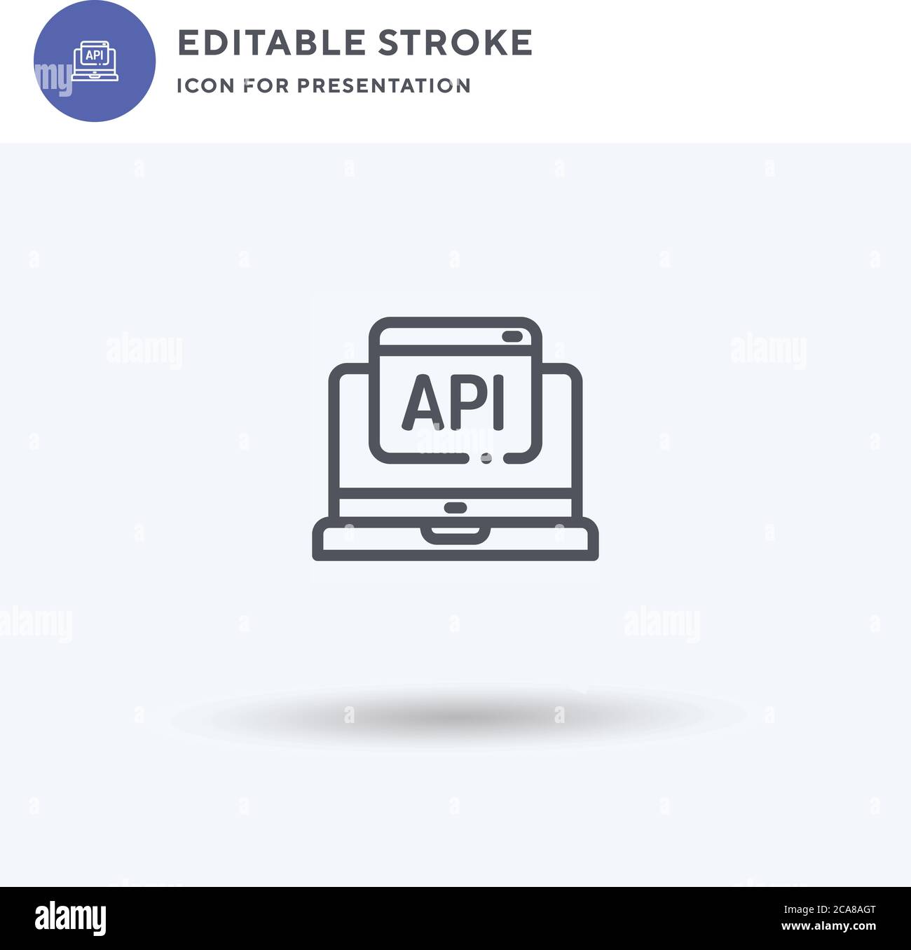 Vettore di icone API, segno piatto riempito, pittogramma solido isolato su bianco, illustrazione del logo. Icona API per la presentazione. Illustrazione Vettoriale