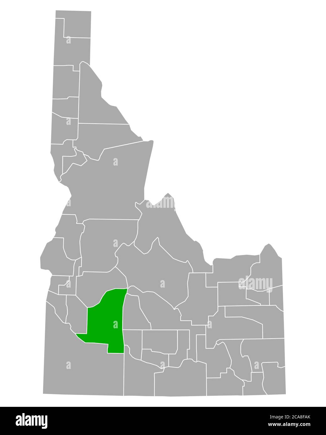 Elmore sulla mappa di Idaho Foto Stock