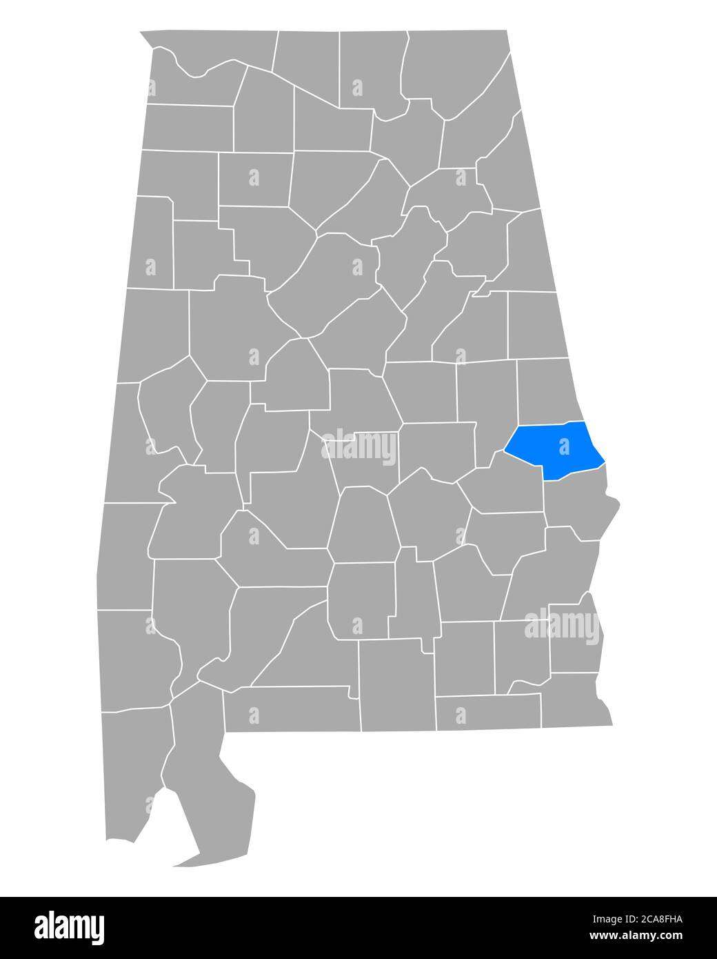 Lee sulla mappa di Alabama Foto Stock