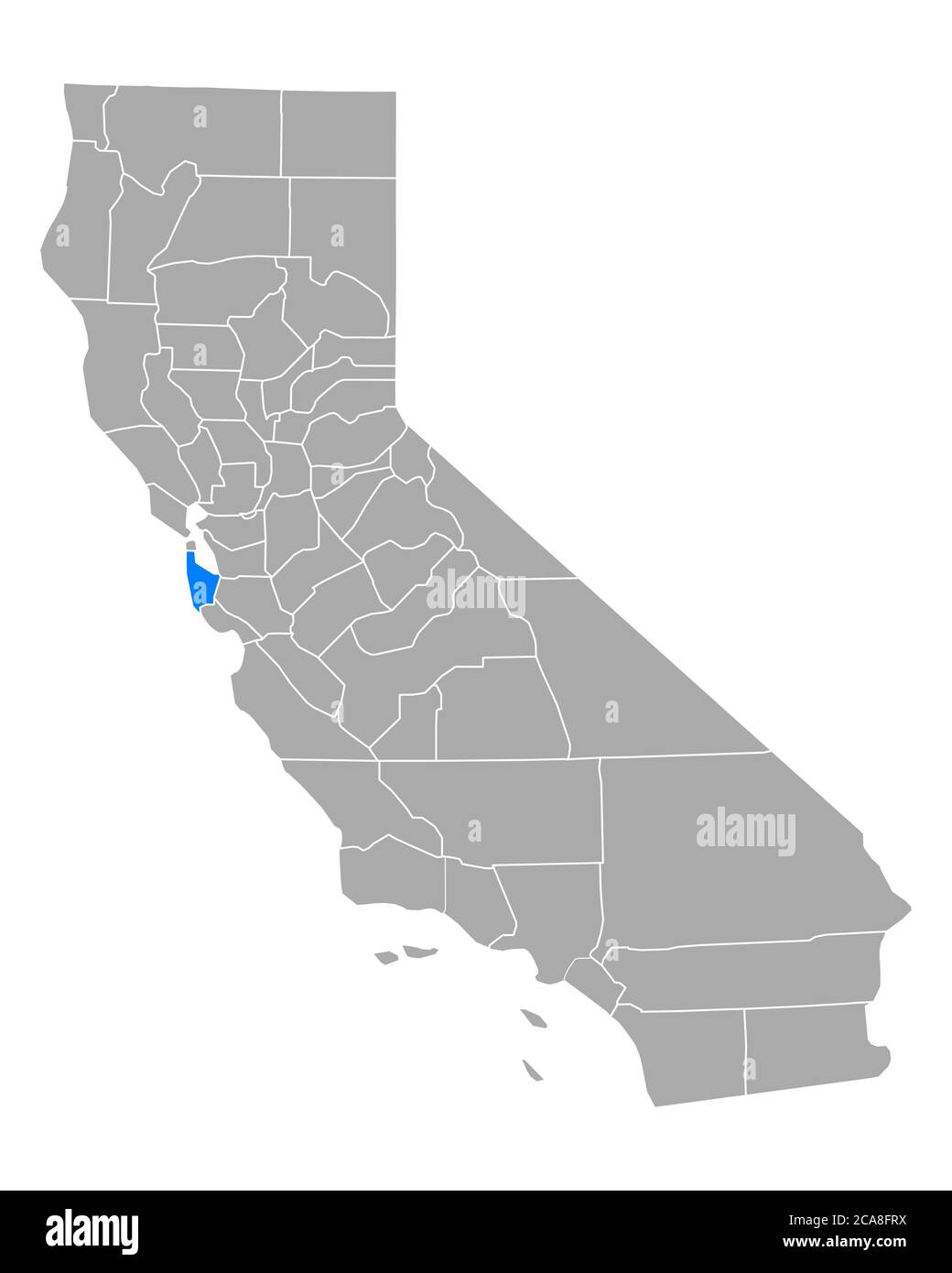 San Mateo sulla mappa di California Foto Stock