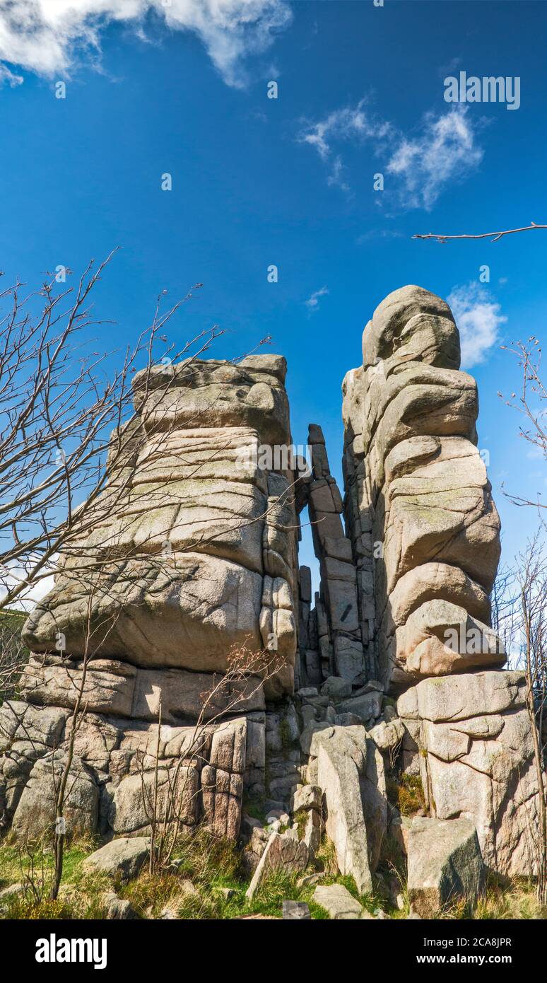 Cockoos formazioni rocciose, Karkonosze montagne, Karkonosze Parco Nazionale, bassa Slesia, Polonia Foto Stock