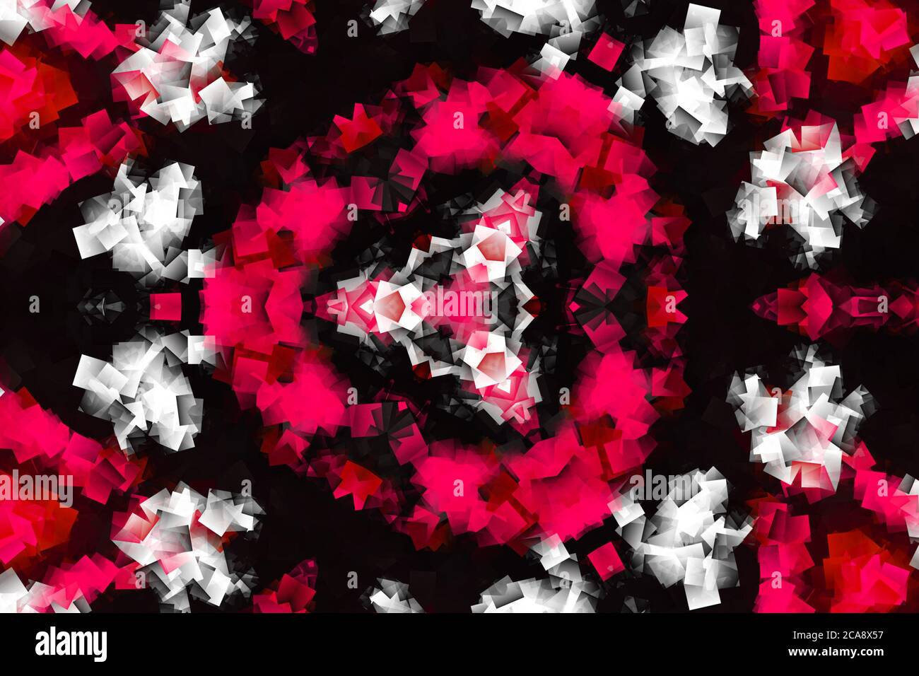 Rosa e bianco foglia di fiore astratto computer generato Fractal design. I frattali sono modelli infinitamente complessi che sono auto-simili tra diversi Foto Stock