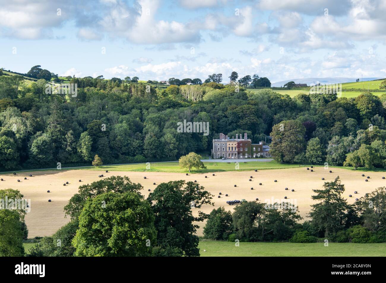 Nanteos Mansion è una casa di campagna del 18 ° secolo che si trova nella campagna a sud di Aberystwyth, Ceredigon, Galles. Foto Stock