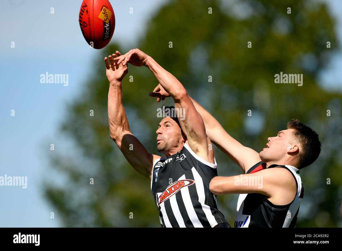 Benalla Victoria 14 marzo 2020. Goulburn Valley League Benalla Saints in preda a forni e Magpies di Murray Wangaratta alla fiera Benalla Showgrounds Foto Stock