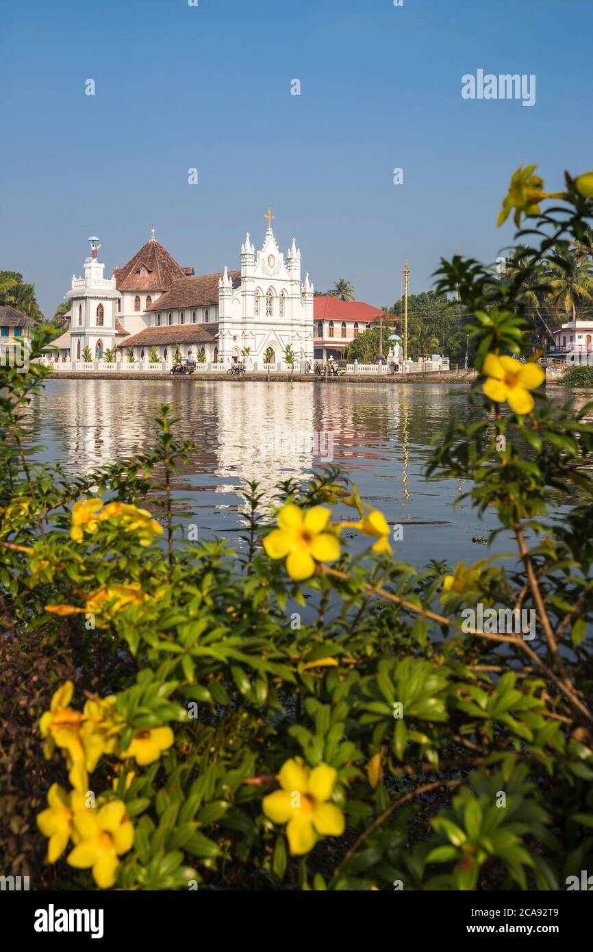 Chiesa di Santa Maria Forane, Backwaters, Alappuzha (Alleppey), Kerala, India, Asia Foto Stock