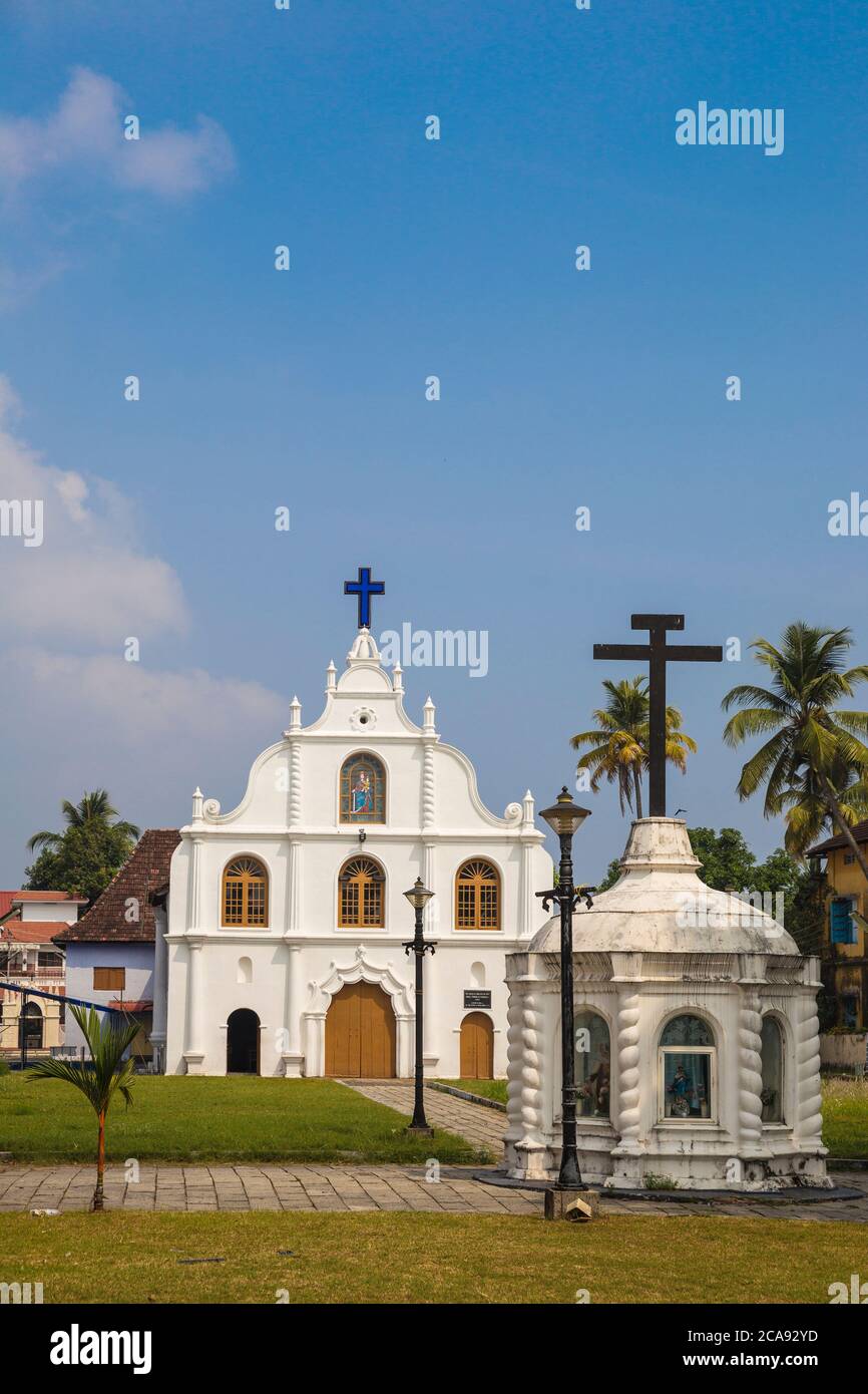 Chiesa di nostra Signora della speranza sull'isola di Vipin, Cochin (Kochi), Kerala, India, Asia Foto Stock