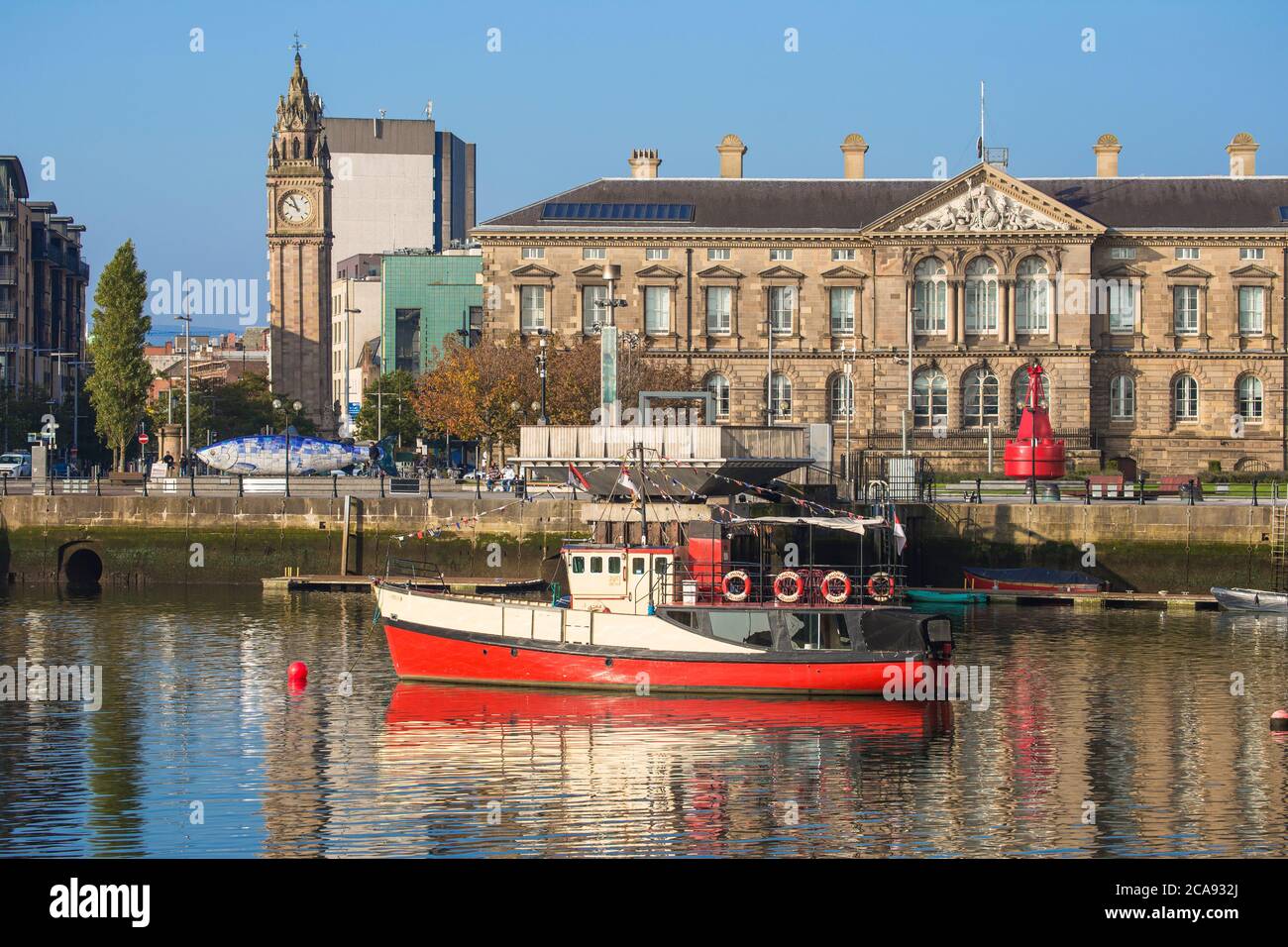 Lagan Waterfront, Belfast, Ulster, Irlanda del Nord, Regno Unito, Europa Foto Stock