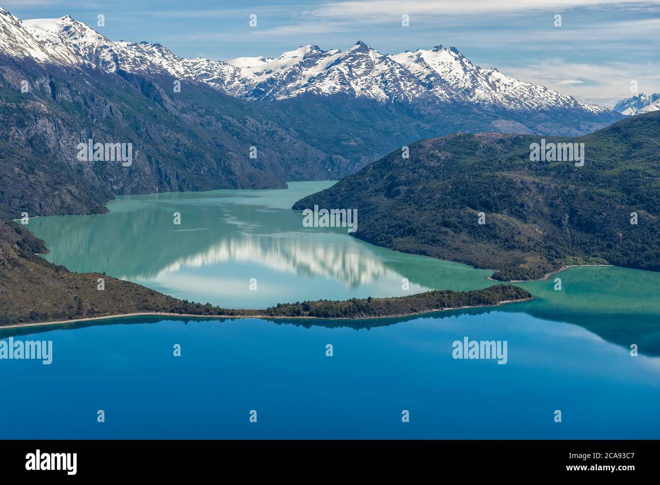 Parco Nazionale Laguna San Rafael, vista aerea, Regione di Aysen, Patagonia, Cile, Sud America Foto Stock