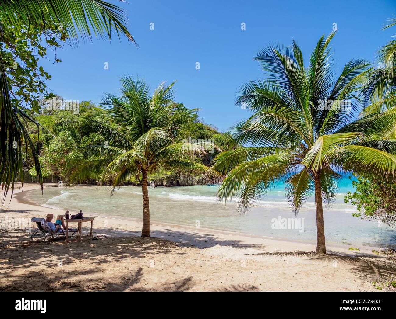 Frenchman's Cove Beach, Portland Parish, Giamaica, Indie Occidentali, Caraibi, America Centrale Foto Stock