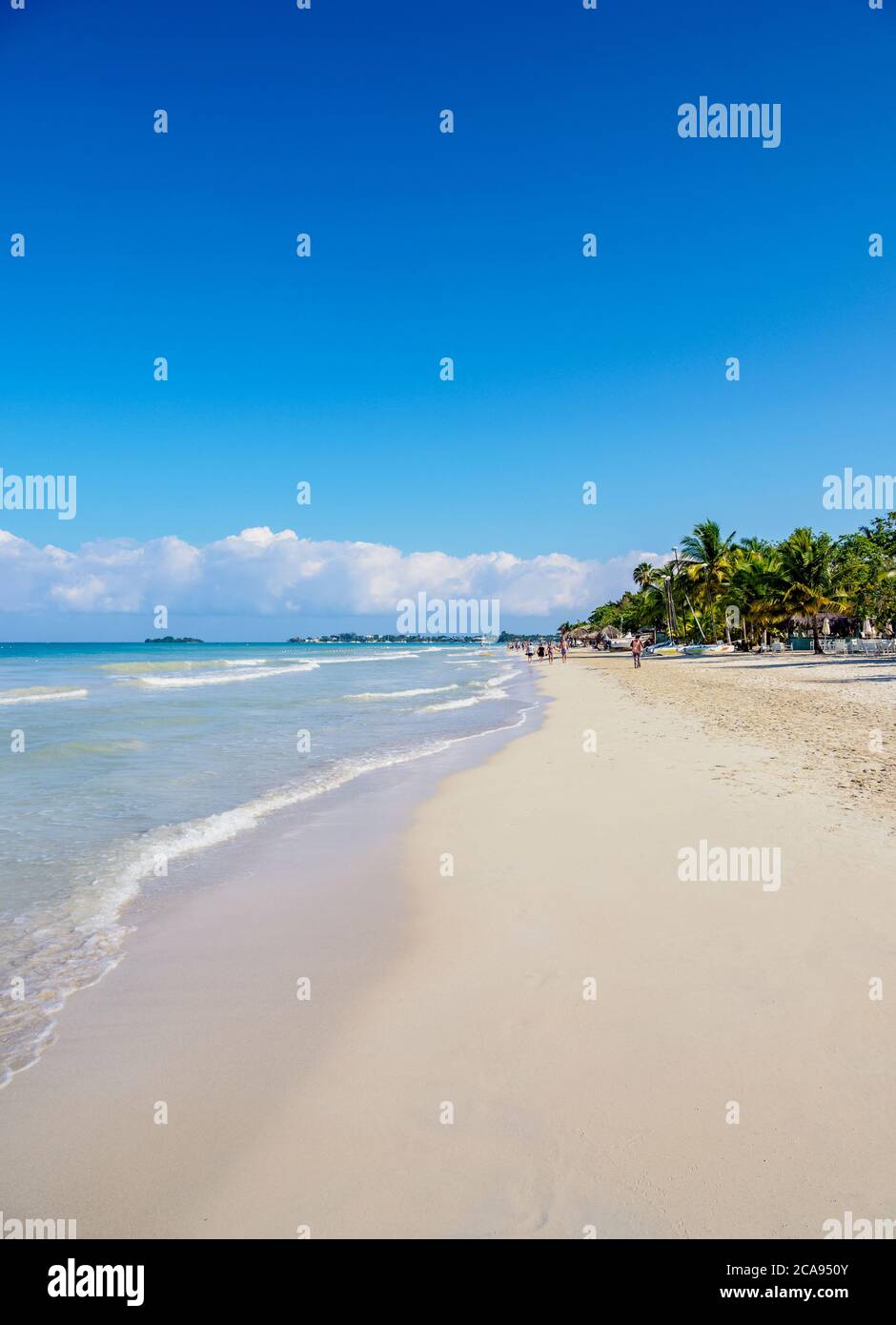 Seven Mile Beach, Long Bay, Negril, Westmoreland Parish, Giamaica, Indie Occidentali, Caraibi, America Centrale Foto Stock