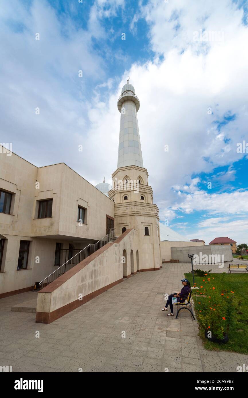 Sheikh Khalifa al Nahyan moschea, Shymkent, regione sud, del Kazakistan, dell'Asia centrale Foto Stock