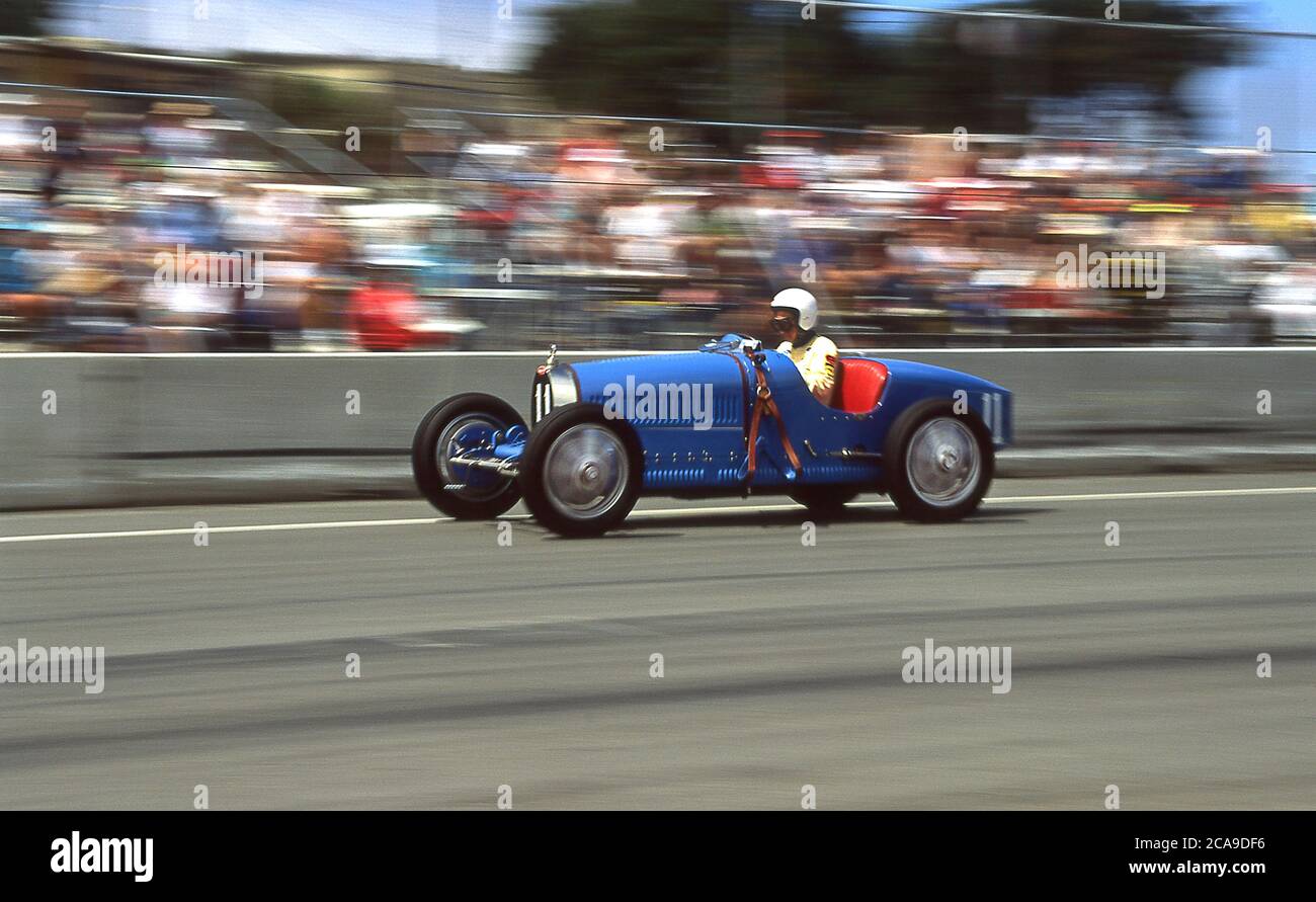 Bugatti Type 35 al Monterey Historic Car Races 1990 a Laguna Seca California USA Foto Stock