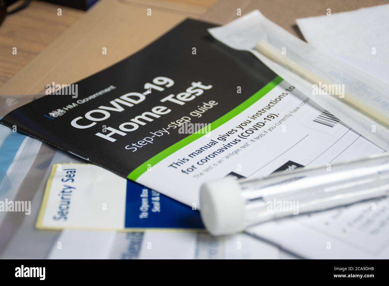Test postale del governo britannico Coronavirus agosto 2020 Foto Stock