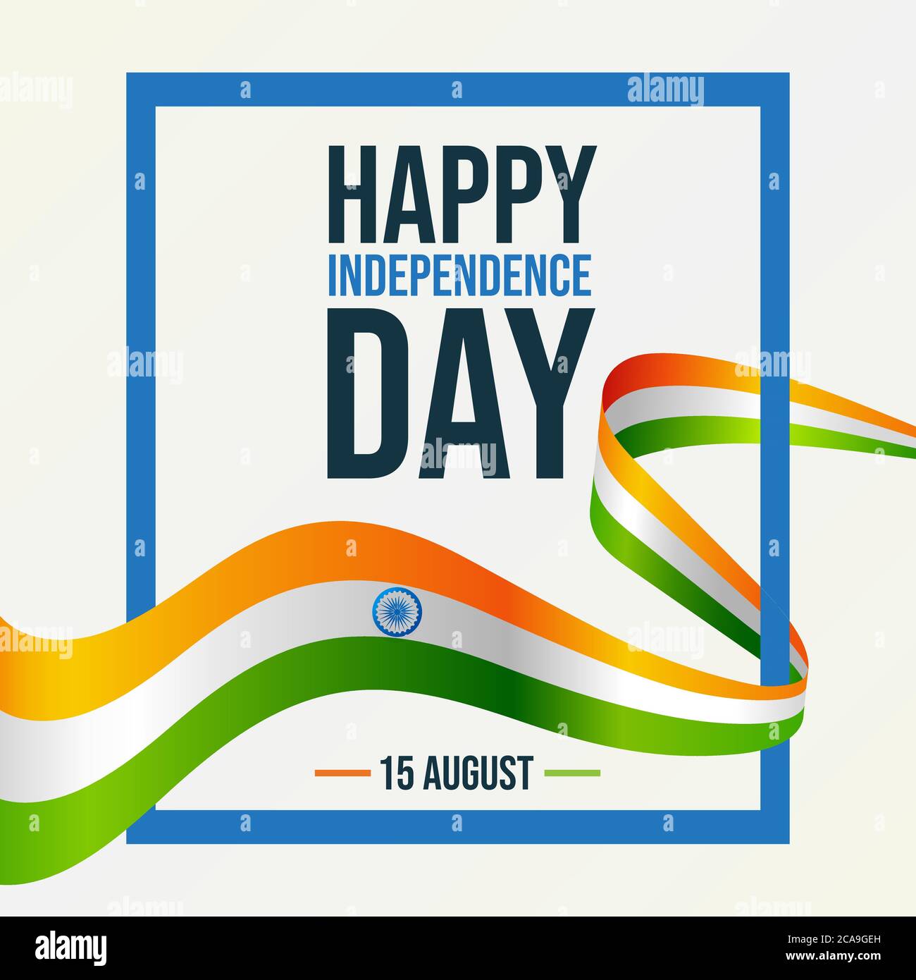 Happy Independence Day India, 15 agosto, poster di saluto della bandiera indiana per il web, vettore di illustrazione Illustrazione Vettoriale