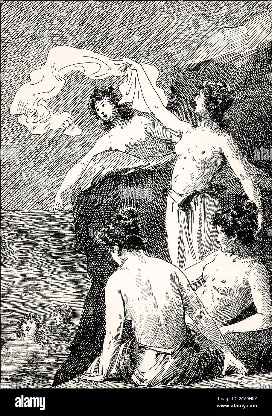 Ninfe, secondo atto, Faust II, di Johann Wolfgang von Goethe Foto Stock