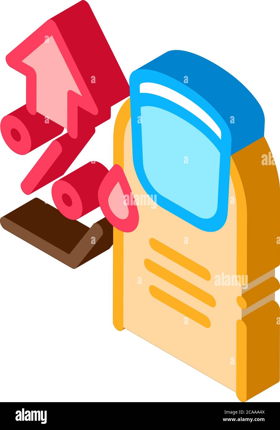 immagine vettoriale icona isometrica percentuale acqua chiodo Illustrazione Vettoriale