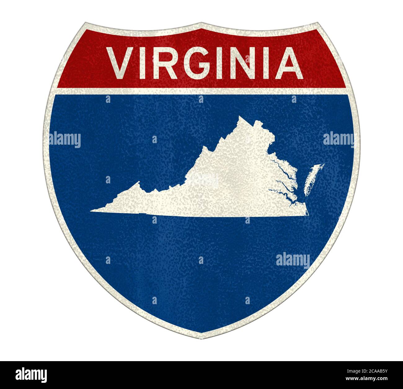 Mappa delle indicazioni stradali per Virginia Interstate Foto Stock