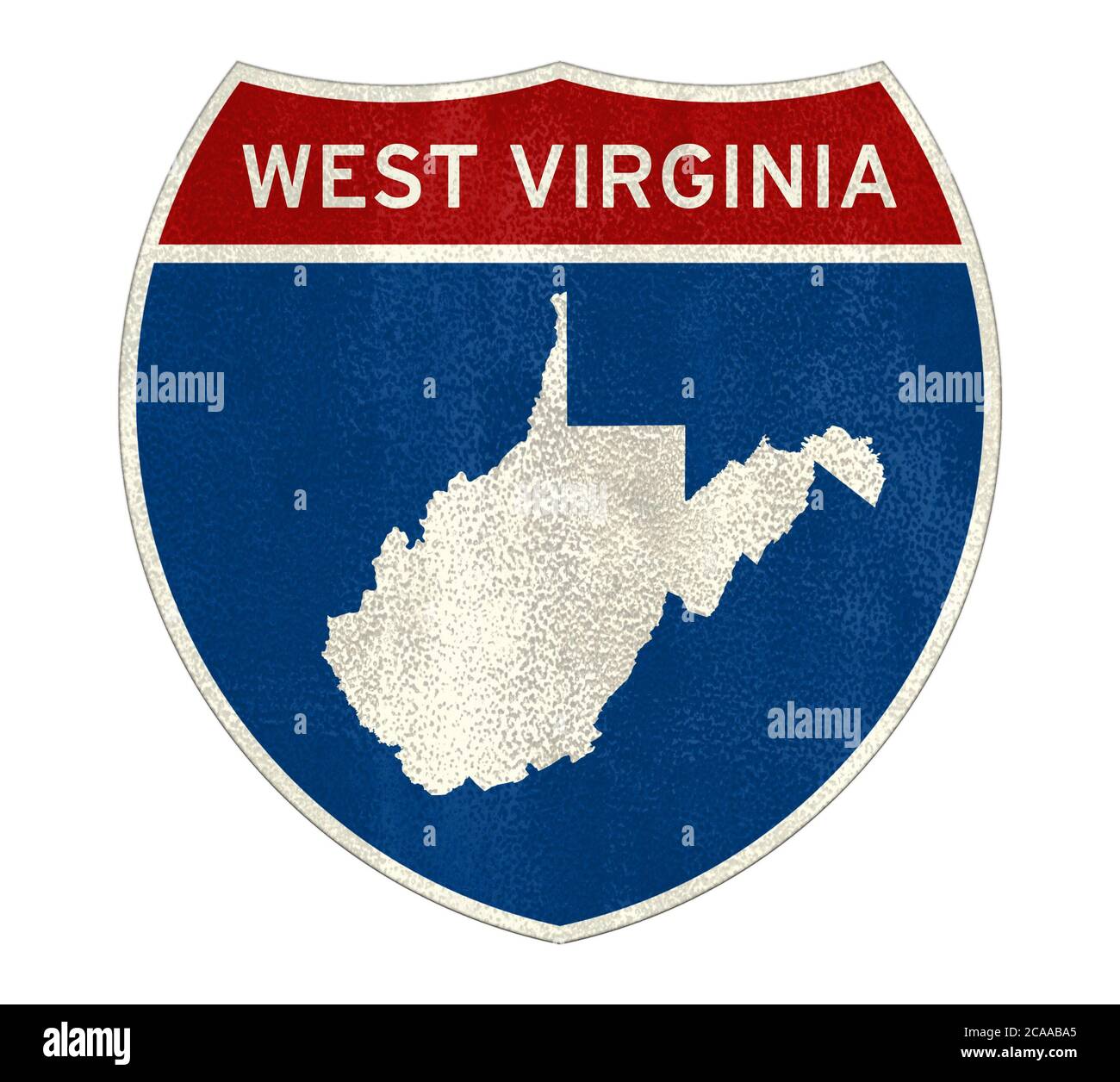 West Virginia Interstate segnaletica mappa Foto Stock