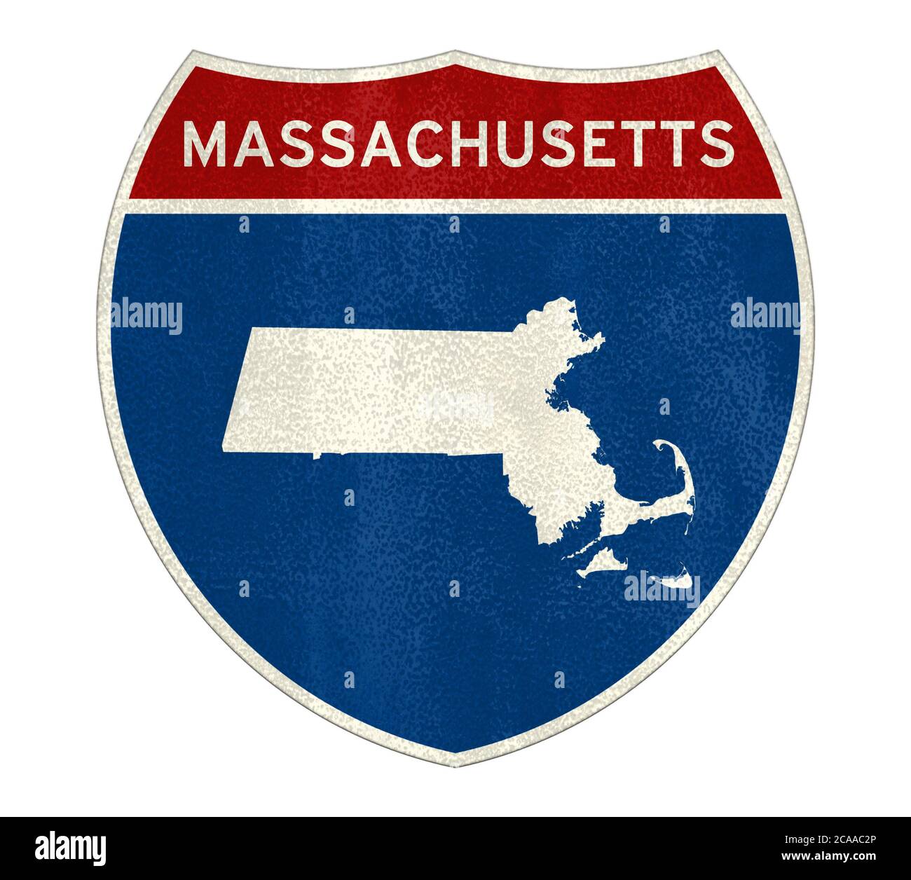 Stato del Massachusetts Interstate cartello stradale Foto Stock
