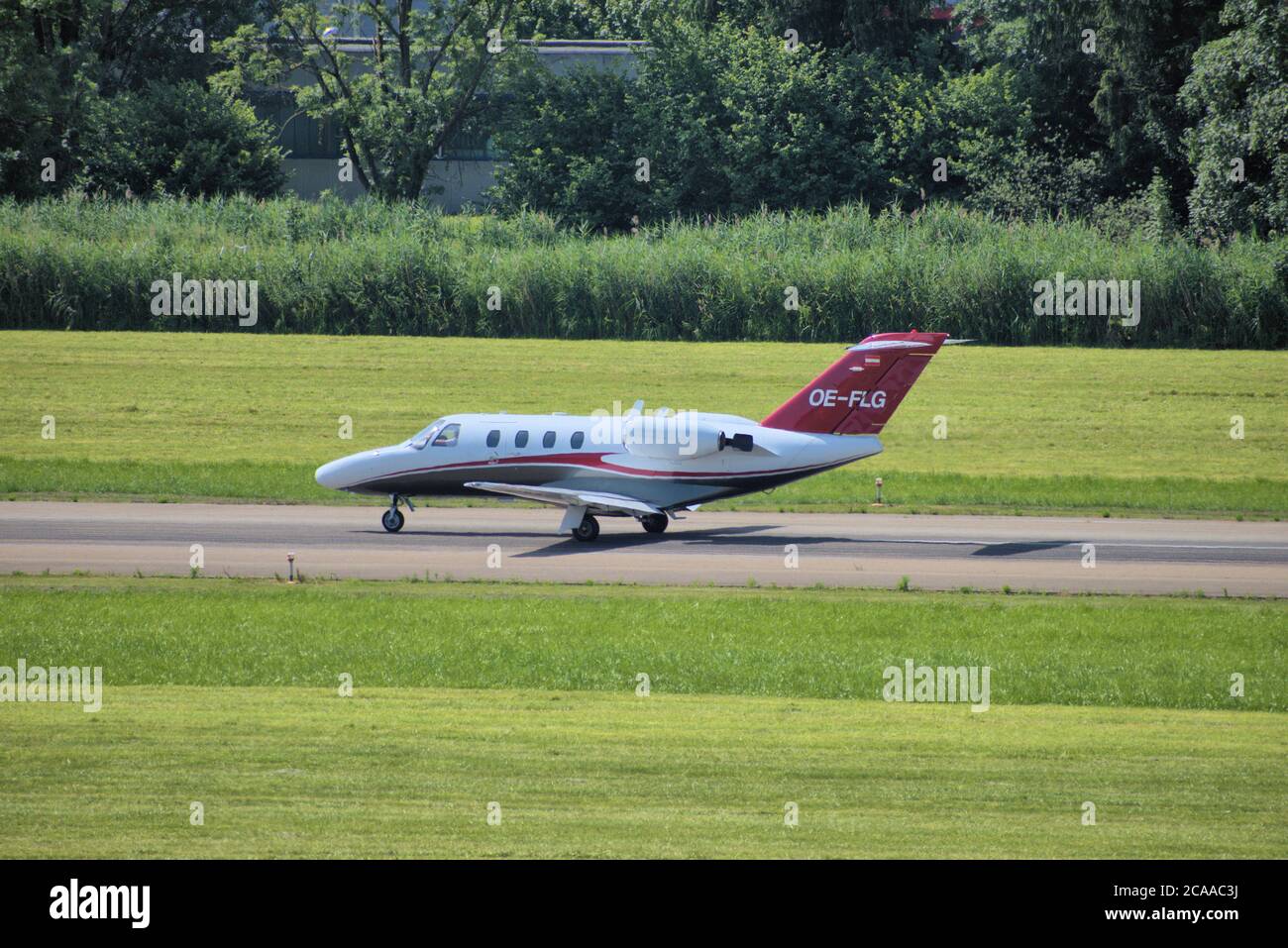 Cessna Citation CJ1 sta tassando all'aeroporto di San Gallo Altenrhein Svizzera Foto Stock