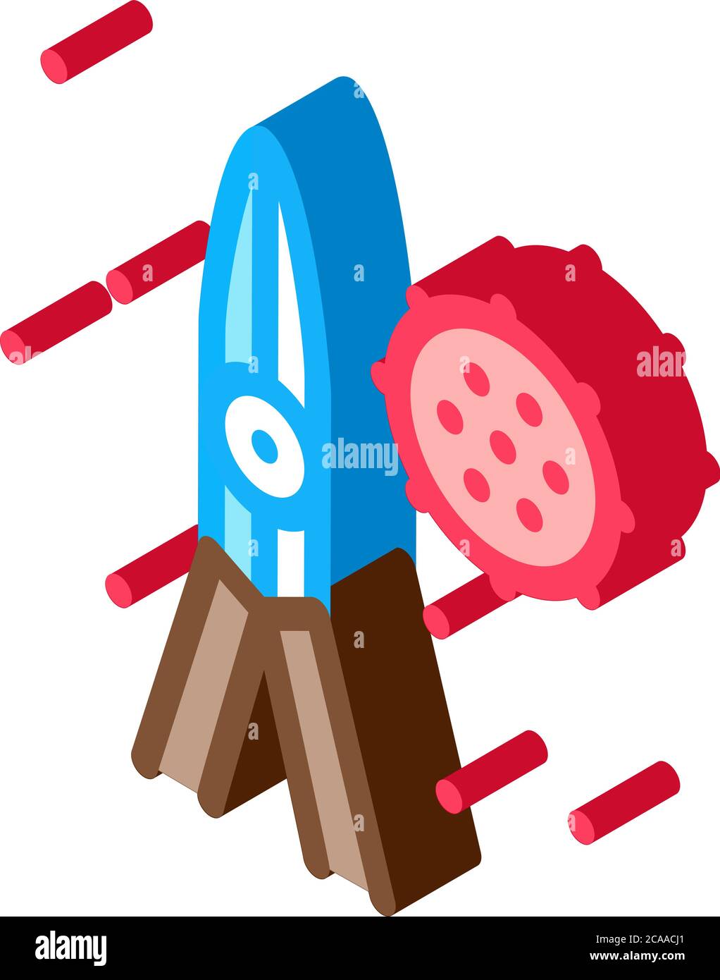 strumento unghie con infezione icona isometrica illustrazione vettoriale Illustrazione Vettoriale