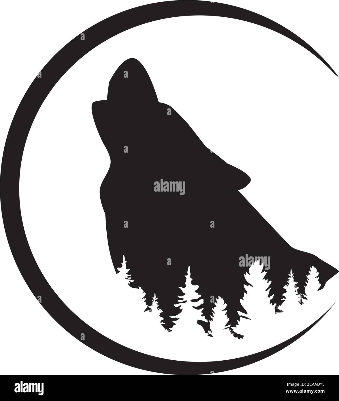 illustrazione vettoriale di un lupo selvaggio, sfondo della natura. mondo animale. Illustrazione Vettoriale