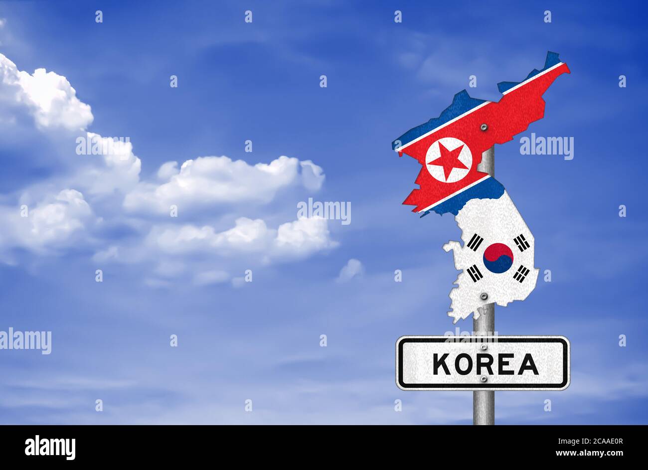 Corea - mappa dei cartelli stradali Foto Stock