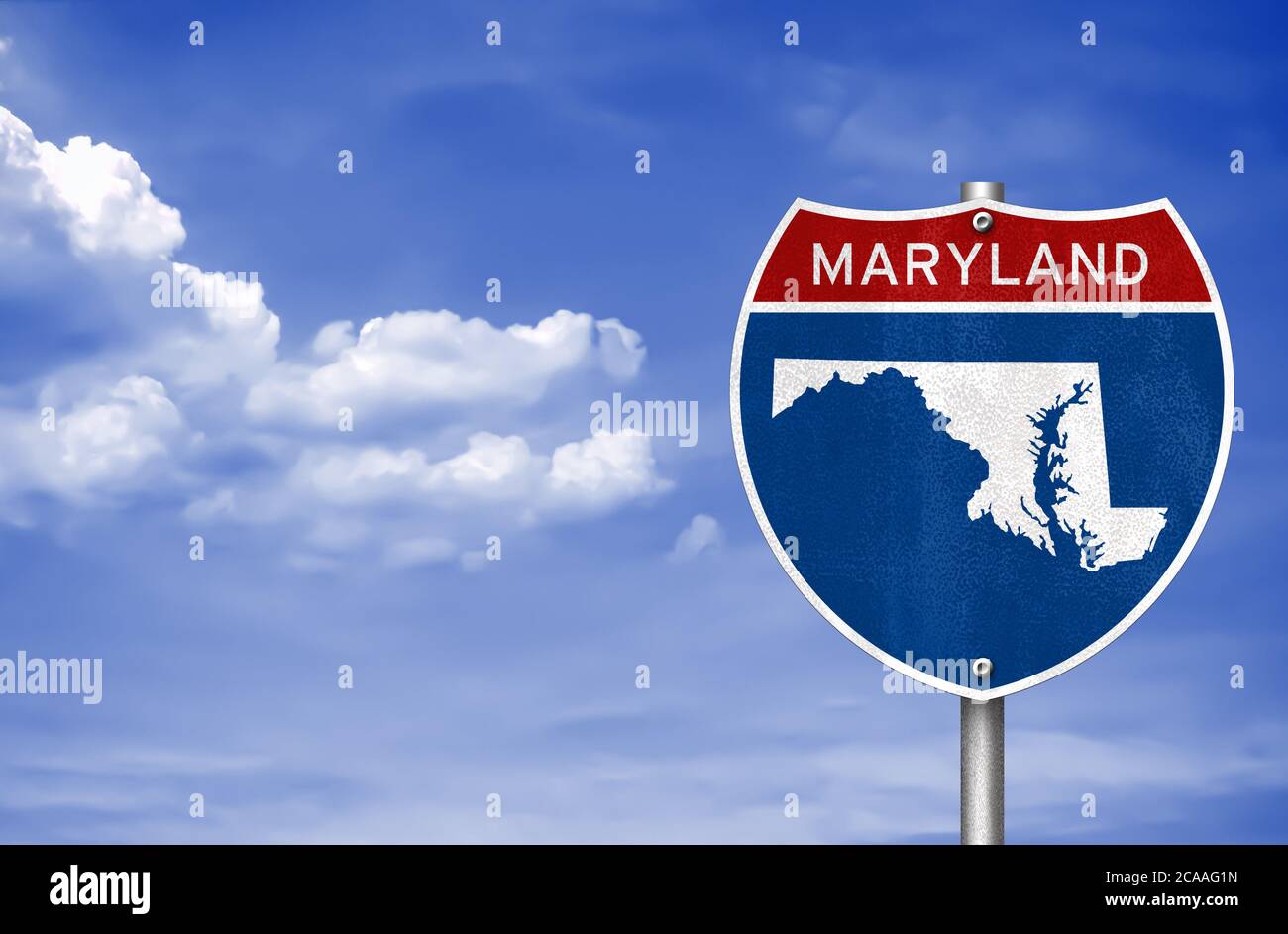 Maryland cartello stradale mappa Foto Stock