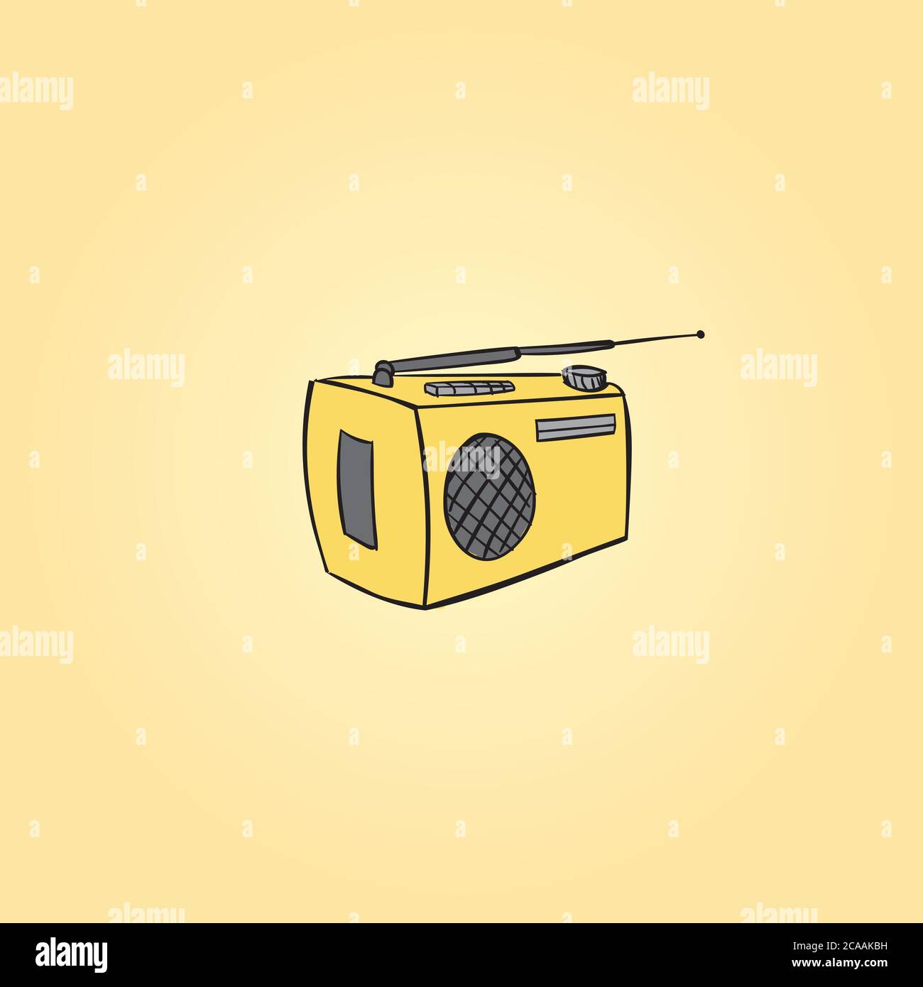 Vector retro boom box, retro music player, retrò radio cassette - media, illustrazione di boom box classico, radio box, magnitudine Illustrazione Vettoriale
